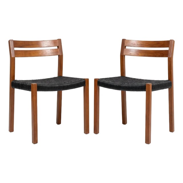 Vintage Niels Otto Møller Model 83 Teak Dining Chairs for j.l. Møllers Møbelfabrik - A Pair For Sale