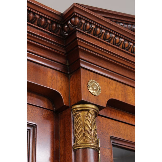 Kindel Neoclassical Mahogany Breakfront Bookcase For Sale - Image 16 of 18