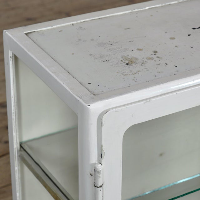 Vintage Glass and Metal Display Cabinet, 1930 For Sale - Image 10 of 13