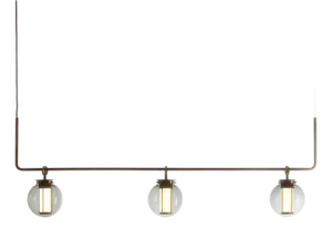 Bronze and Transparent Glass Bai T Pendant III by Parachilna