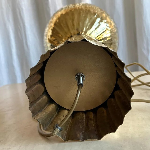 Gold Italian Modern Brass and Opaline Glass Cactus Floor Lamp, 2000s For Sale - Image 8 of 12