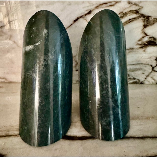 Pair of Midcentury cubist style hand carved in Italy bookends.