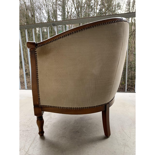 Brown Art Deco Armchair in the style of Paul Iribe, 1940s For Sale - Image 8 of 13