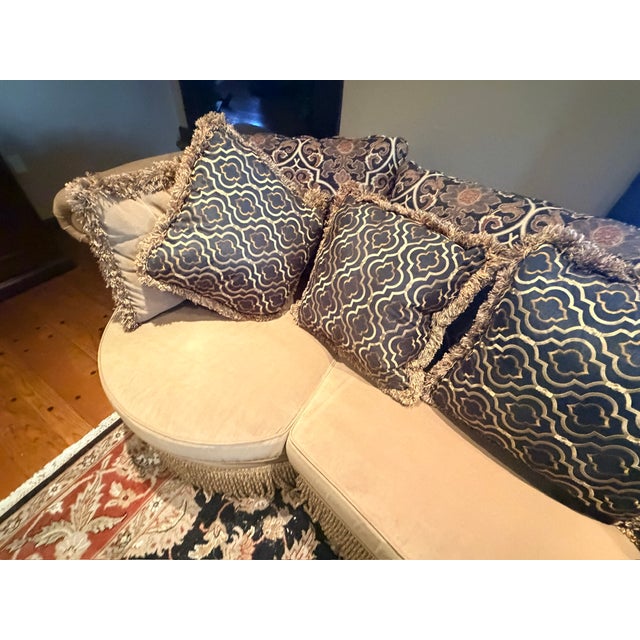 Taylor King Transitional Taylor King Sectional Sofa With Contrasting Back and Throw Pillows For Sale - Image 4 of 9