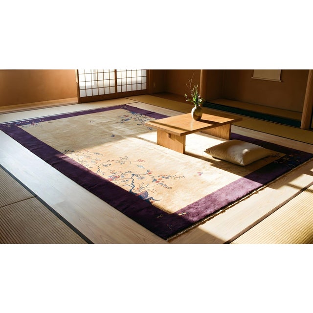 Magenta 1920s Chinese Art Deco Carpet ( 9'10" x 17' - 300 x 520 ) For Sale - Image 8 of 8