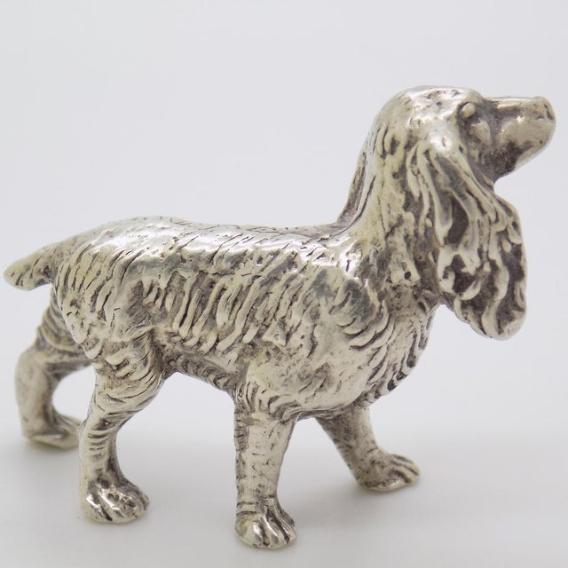 Vintage Italian Handmade Genuine Silver Cocker Spaniel Dog Figurine, 1960s For Sale - Image 6 of 11