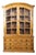 French Chapeau de Gendarme 19th Century Carved Elm Cabinet with Glass Doors For Sale