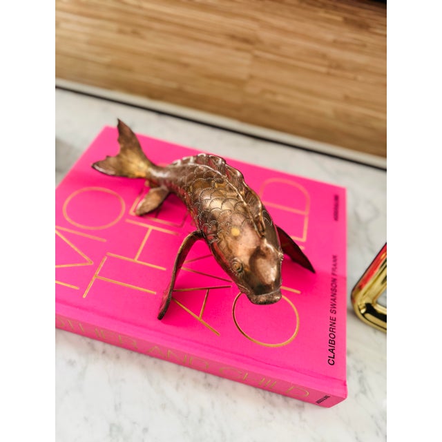 Brass Vintage Large Brass Koi For Sale - Image 8 of 9
