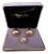 Rare Vintage Christian Dior Gold Plate Cufflinks Circa 1990 In Original Case, 3-piece set For Sale
