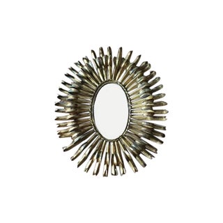 Mid-Century Gilt Metal Spanish Mirror For Sale