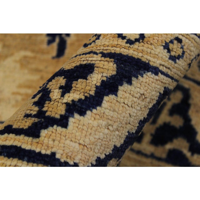 Textile Boho Chic Ziegler 1990's Gold/Blue Wool Runner Rug- 4'2'' X 11'10'' For Sale - Image 7 of 10