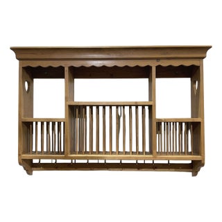 English Wall Shelf in Fir Wood, 1980s For Sale