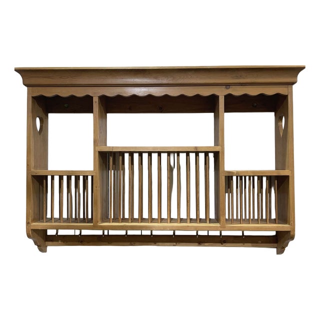 English Wall Shelf in Fir Wood, 1980s For Sale