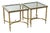 French Vintage Mid-Century Brass & Glass End Tables For Sale