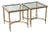 French Vintage Mid-Century Brass & Glass End Tables - A Pair For Sale
