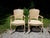 Italian Vintage Pair Harris Marcus Italian Double Cane Arm Chairs Carved Accent Chairs For Sale - Image 3 of 18