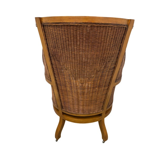 Ralph Lauren Wicker Wingback Chair - A Pair For Sale - Image 10 of 18