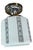1930s Art Deco Skyscraper Flushmount With Black Stencil on Original Chrome Holder, Circa 1930 For Sale - Image 5 of 5
