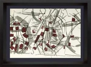 Jean-Paul Riopelle Double Lithograph (1974), Mourlot Paris, Limited Edition Color Abstract, Custom Framed