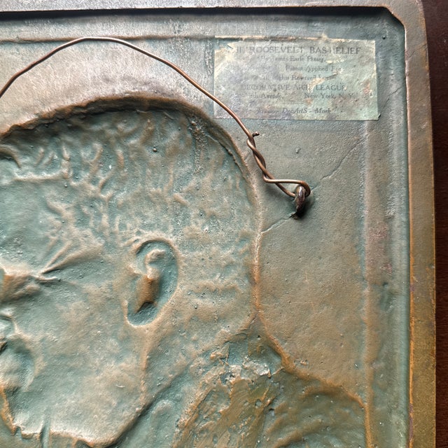 1920 James Earle Fraser Theodore Roosevelt Bronze Bas-Relief Memorial Plaque For Sale In Providence - Image 6 of 8