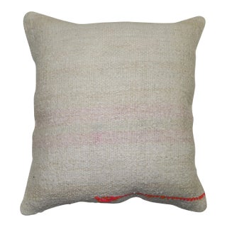 White Kilim Pillow with Bright Florescent Outline For Sale