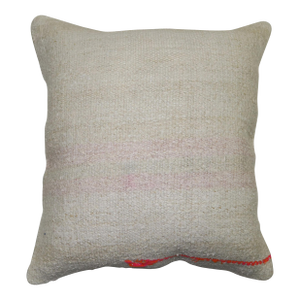 White Kilim Pillow with Bright Florescent Outline