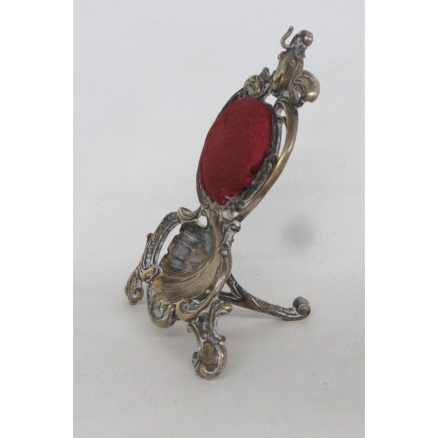Rococo Style Brass Tone Pocket Watch Holder Stand Shell Scrollwork Motif 5169b For Sale - Image 4 of 16