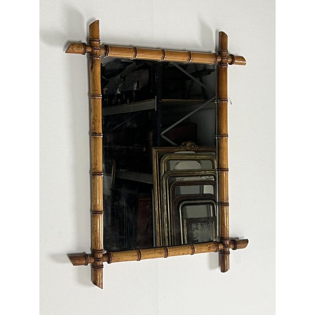 Beautiful Faux Bamboo mirror. Originally from France, Ca. 1910. In very good condition, with beautiful patina. Dimensions:...