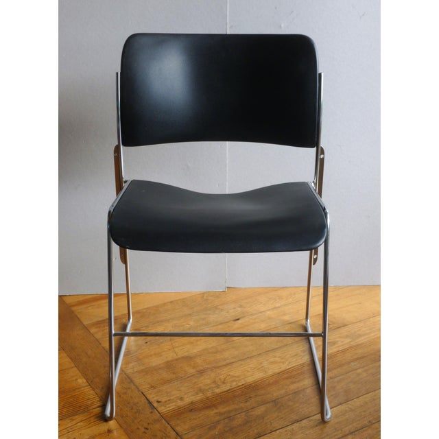 Pair of chairs, model GF40/4, designed by David Rowland, manufactured by General Fireproofing Co (label present under one...