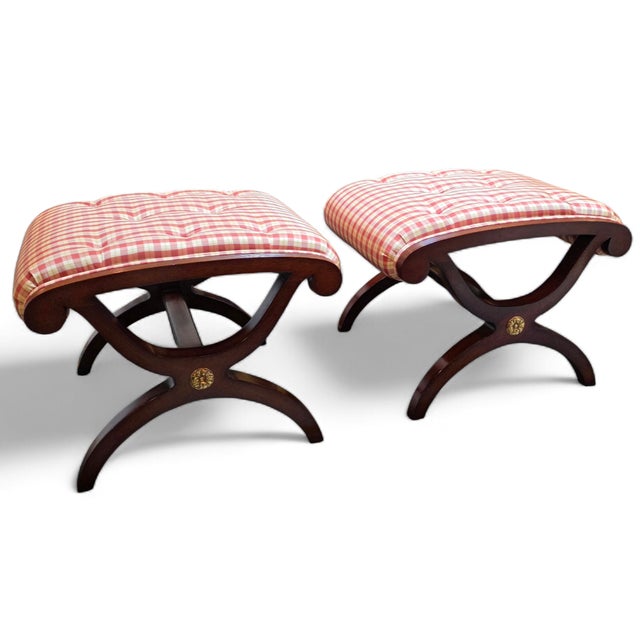 Kindel Furniture Pair of Kindel Furniture Winterthur Collection New York Ottomans For Sale - Image 4 of 15