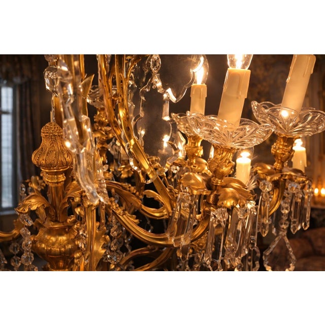 Mid 20th Century French Louis XVI Gold Bronze Chandelier For Sale - Image 15 of 17