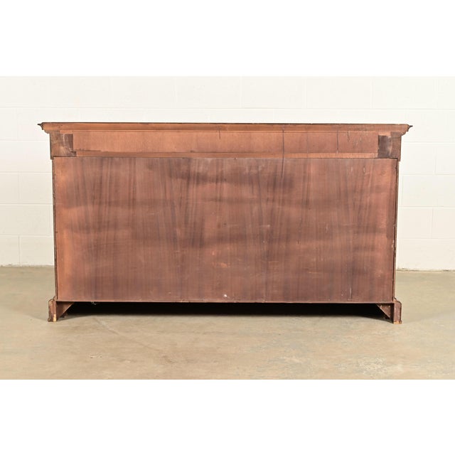 Baker Furniture Style French Empire Burl Wood Sideboard or Bar Cabinet With Mounted Ormolu For Sale - Image 14 of 15
