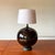Mid-Century Modern Mid 20th Century Mid Century Modern XL Black Ceramic and Walnut Sphere Table Lamp For Sale - Image 3 of 14
