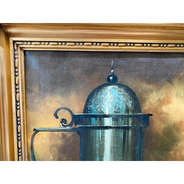 S. Ronni, Still Life of Grapes, Book and Poppies, 1950s, Oil on Canvas, Framed For Sale - Image 6 of 18