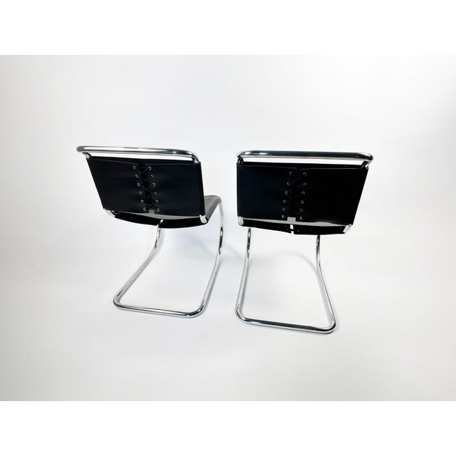 Bauhaus MR10 Chairs by Ludwig Mies Van Der Rohe for Knoll International, 1970s, Set of 2 For Sale - Image 3 of 10