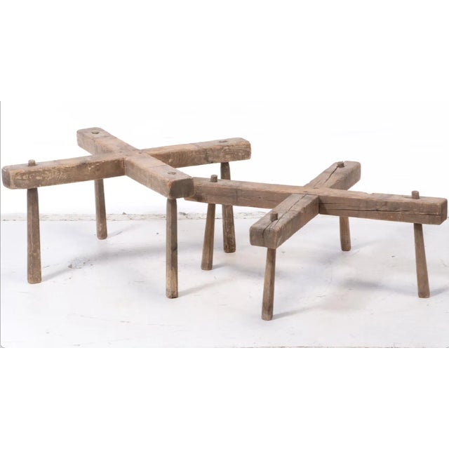 Antique American primitive wood and glass coffee tables. Beautiful natural rustic finish and texture. Can be used as 1...