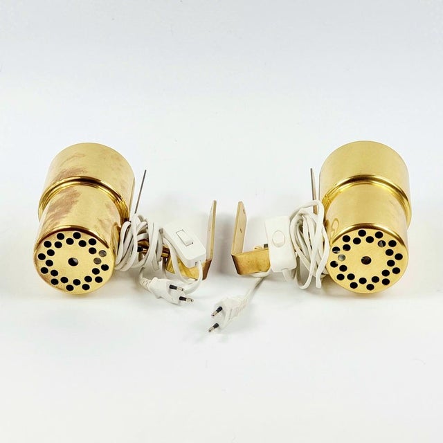 Mid-Century Scandinavian Brass Wall Sconces by Hans-Agne Jakobsson, Sweden, 1960s, Set of 2 For Sale - Image 11 of 12
