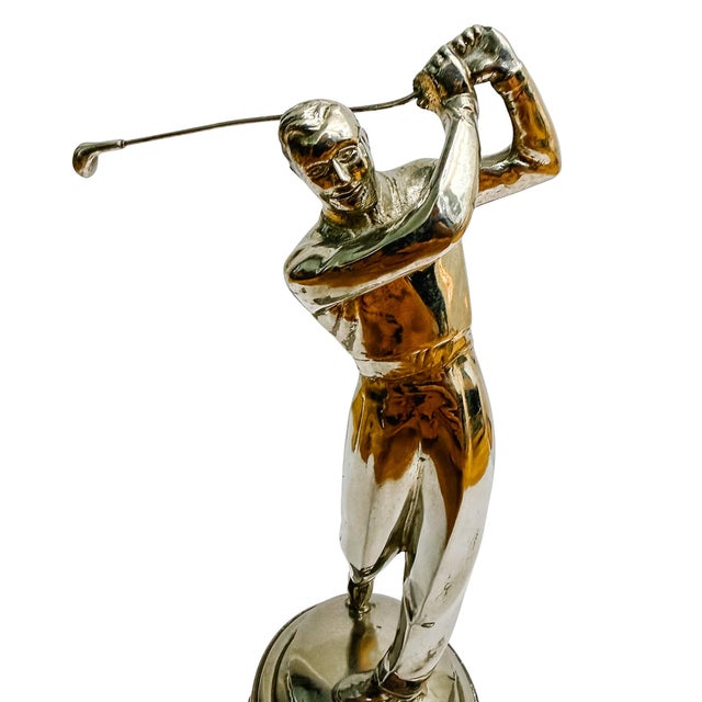 Metal Mid-Century 1964 Oakmont Club Men's Championship Figural Golf Trophy For Sale - Image 7 of 8