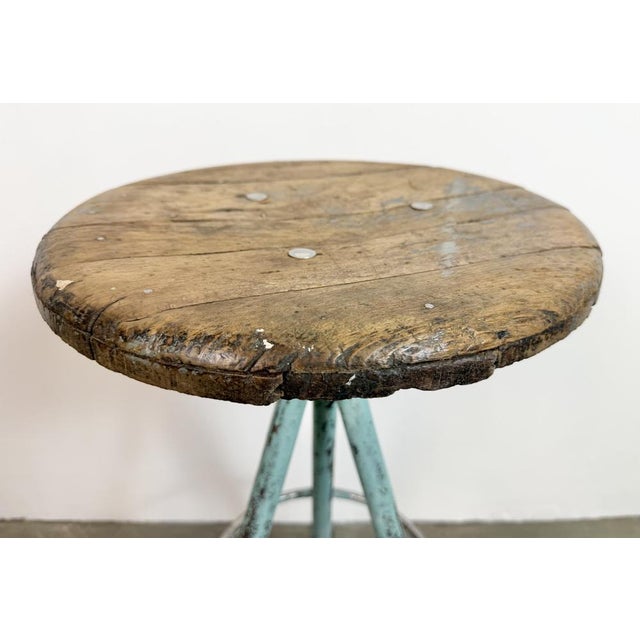 Industrial Green Workshop Stool, 1960s For Sale - Image 16 of 18