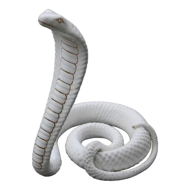 Italian White Ceramic Sculpture Snake by Tommaso Barbi, 1970 For Sale
