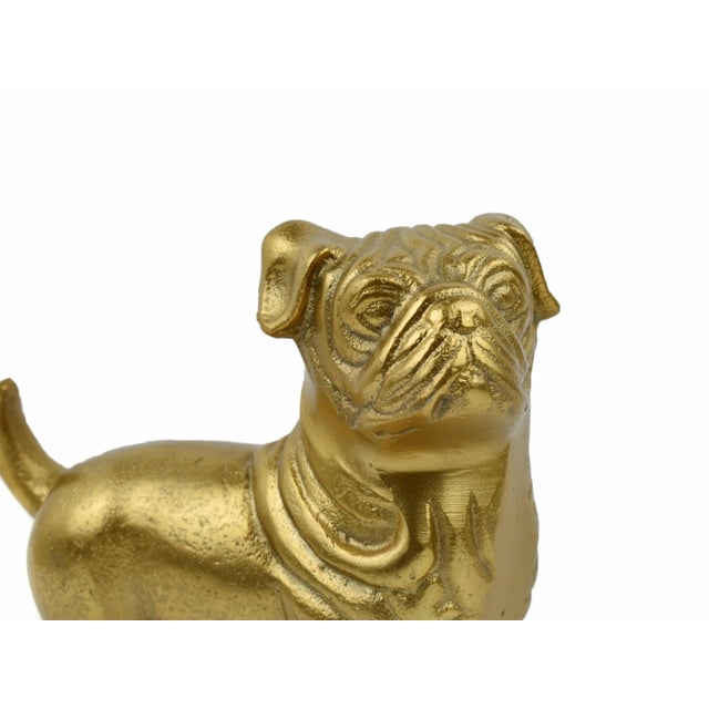Late 20th Century Golden Cast Metal Bulldog Figurine For Sale - Image 4 of 7