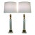 1960s Stiffel Neoclassical Hollywood Regency Porcelain Composite Style Column Marble Brass Table Lamps - a Pair For Sale
