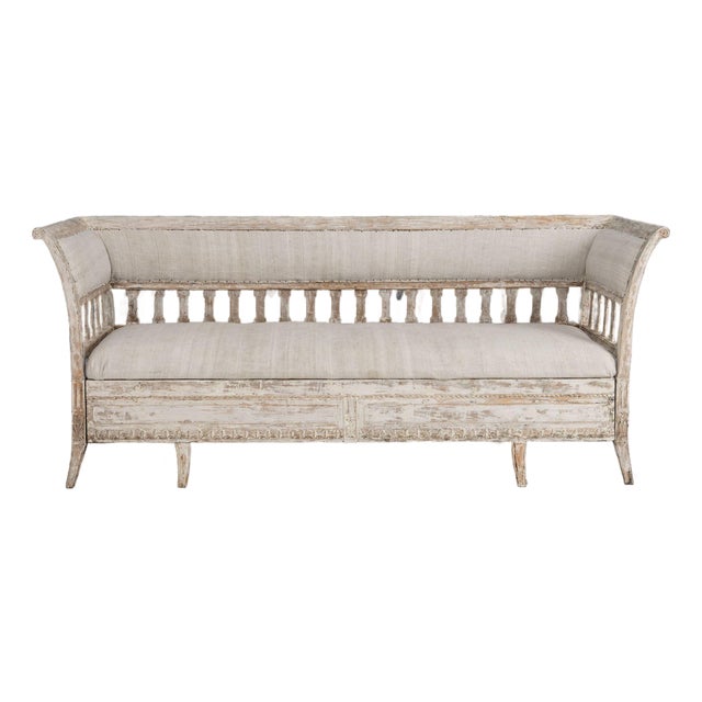 18th C. Swedish Gustavian Trundle Daybed in Original Paint For Sale