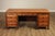 1930 Walnut Carved Pedestal Executive Desk with Pull-Out Writing Slides For Sale - Image 15 of 18