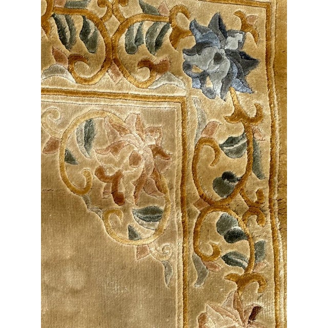 Small Vintage Chinese Silk Rug, 1990s For Sale - Image 9 of 18