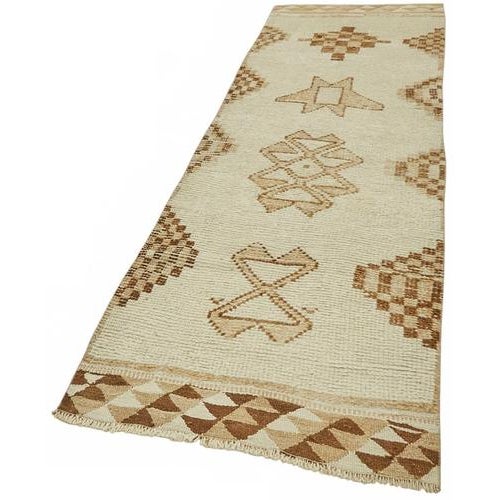 Boho Chic Beige Bohemian Runner Rug For Sale - Image 3 of 7