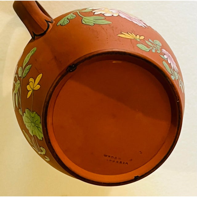 Wedgwood Rosso Antico Floral Enameled Terracotta Jug For Sale In Chicago - Image 6 of 8