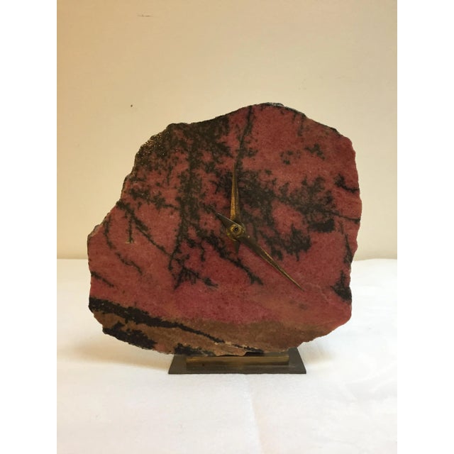 Metal Mid-Century Stone Clock from Junghans, 1960s For Sale - Image 7 of 8