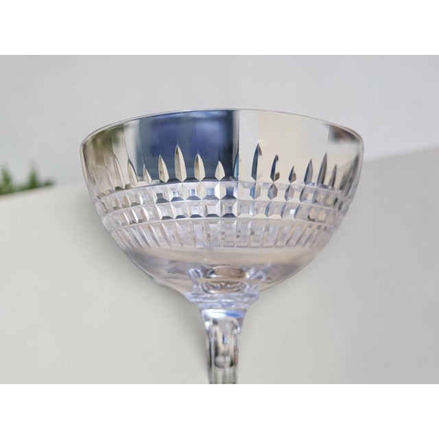 Antique Crystal Champagne Glasses with Nancy Pattern from Baccarat, 1890s, Set of 6 For Sale - Image 3 of 12
