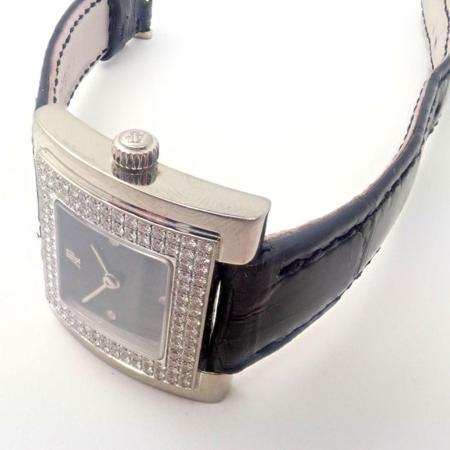 Vintage Audemars Piguet 18k White Gold 1.15ct Diamond Ladies Watch For Sale - Image 10 of 11